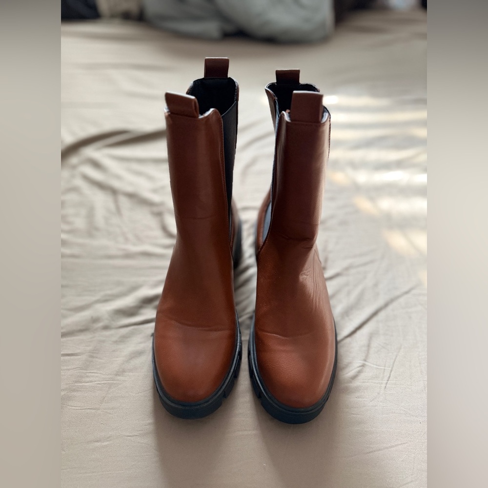 Miss Lola Tan Ankle Boots